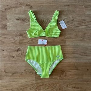 NWT Solid&Striped Beverly Bikini | Rib Chartreuse